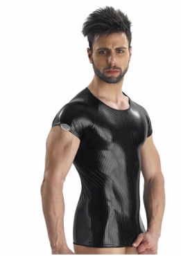 Sexy heren wetlook T-shirt